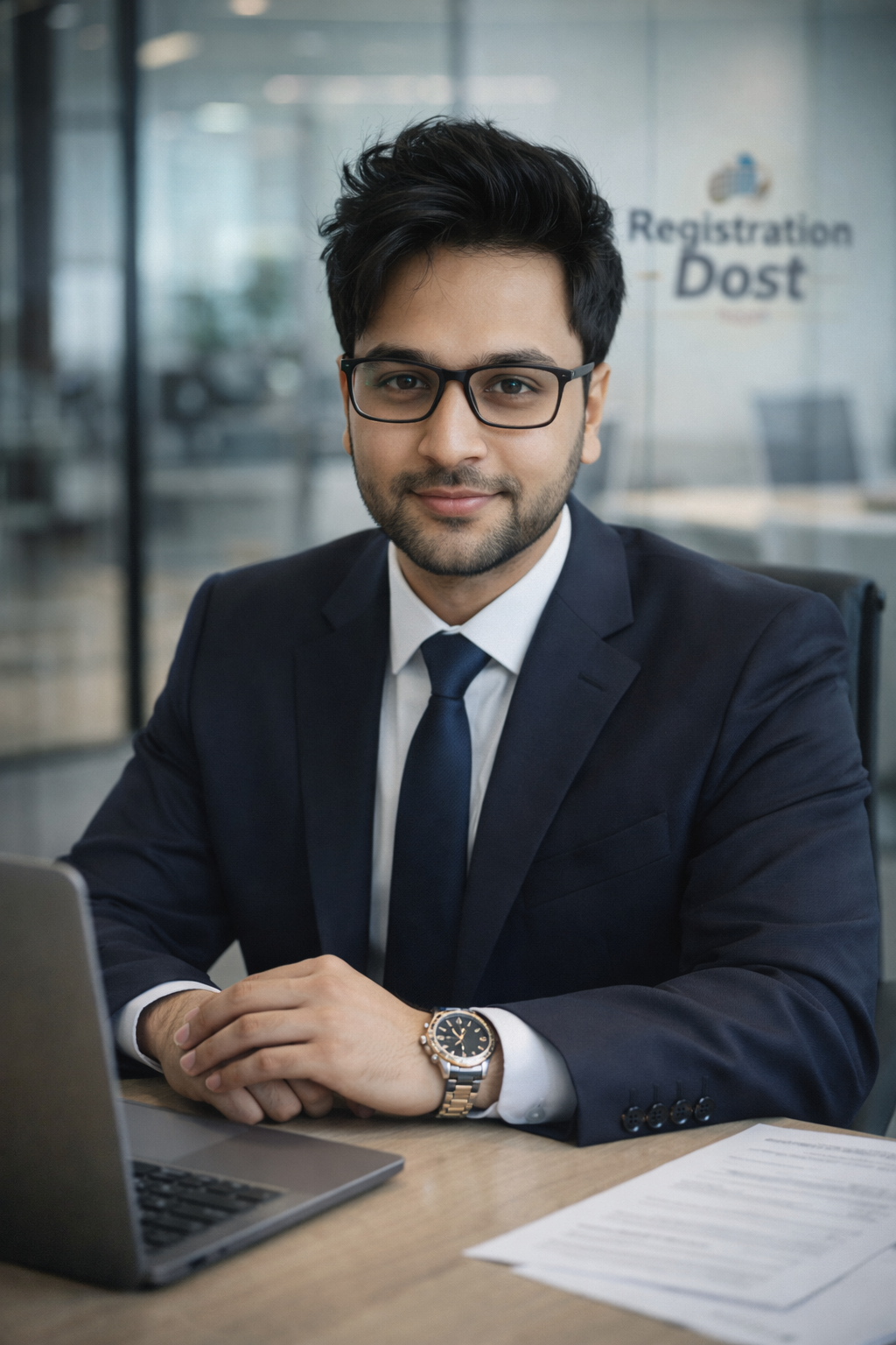 Indian founders working in a bright modern office